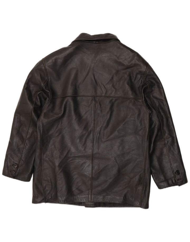 veste en cuir homme vintage IT 50 Grand cuir noir