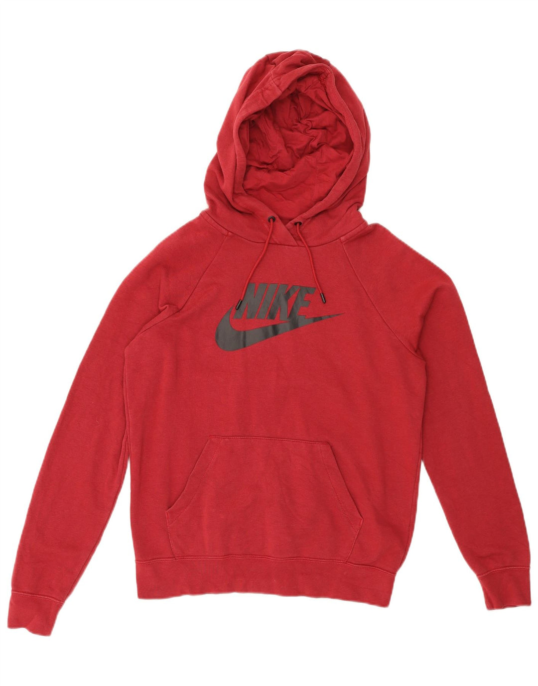 NIKE Mens Graphic Hoodie Jumper Small Red Cotton