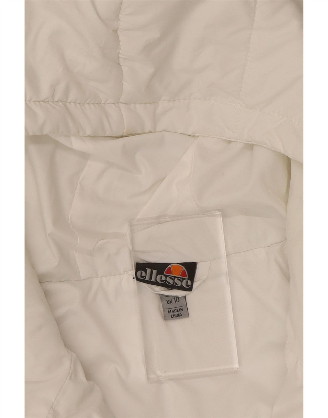 ELLESSE Womens Hooded Padded Jacket UK 10 Small White Colourblock Vintage Ellesse and Second-Hand Ellesse from Messina Hembry 