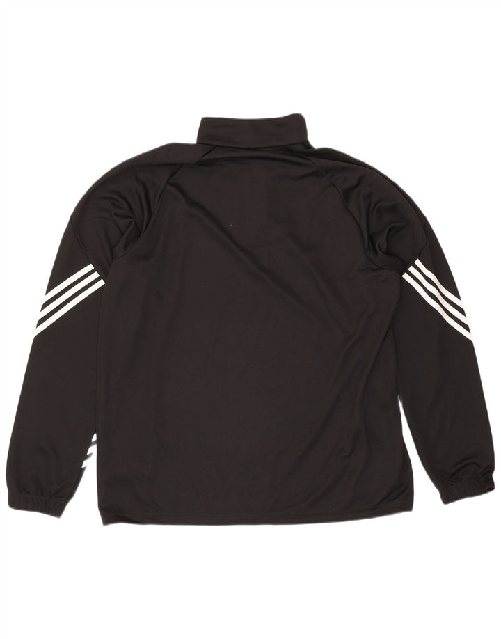 Adidas Hommes Climalite Zip Neck Pull Survêtement Top XL Noir Polyester