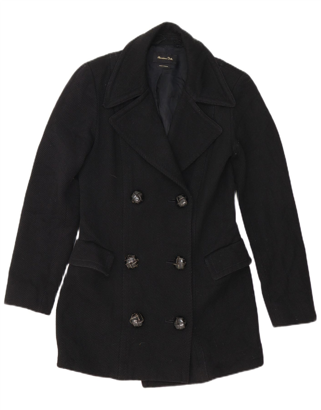 Massimo Dutti Veste blazer croisée pour femme EU 36 XS Noir Polyamide