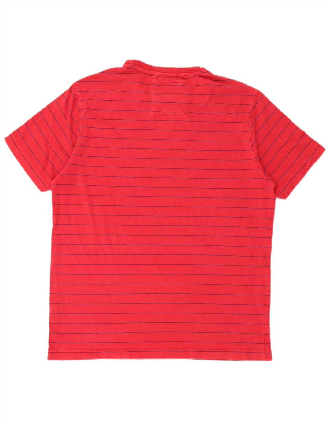 Crew Clothing T-Shirt Homme Coton Rayé Rouge Moyen