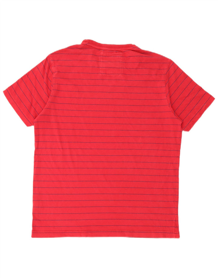 Crew Clothing T-Shirt Homme Coton Rayé Rouge Moyen