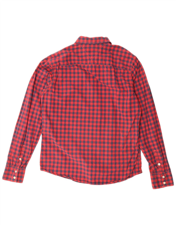 Tommy Hilfiger Chemise Homme Grand Carreau Rouge Coton