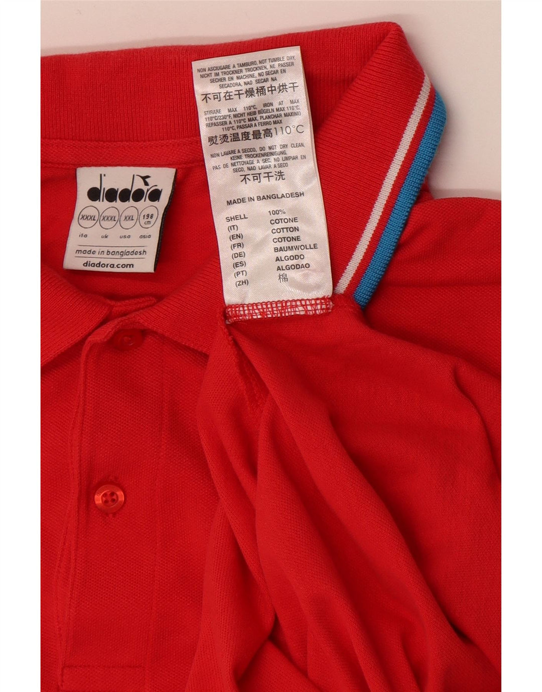 Diadora Polo Homme 3XL Rouge Coton