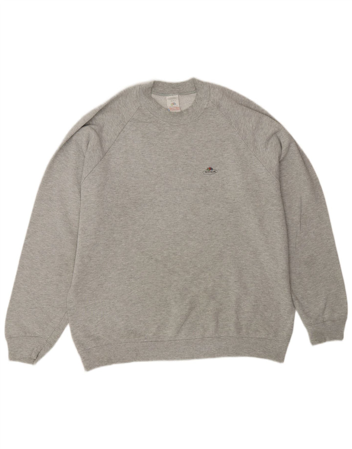 vintage Mens Sweatshirt Jumper XL Gris Coton
