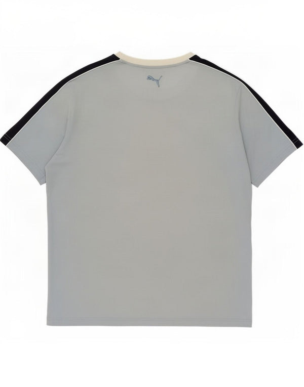 Puma T-Shirt Graphique Homme Large Bleu Colorblock