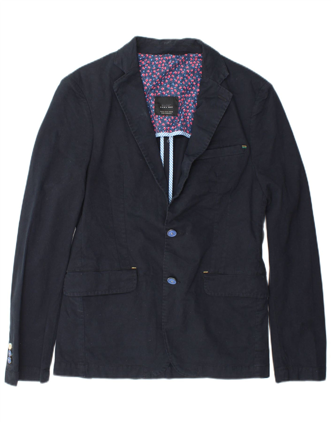 Zara Veste blazer à 2 boutons pour homme UK 38 Bleu marine moyen