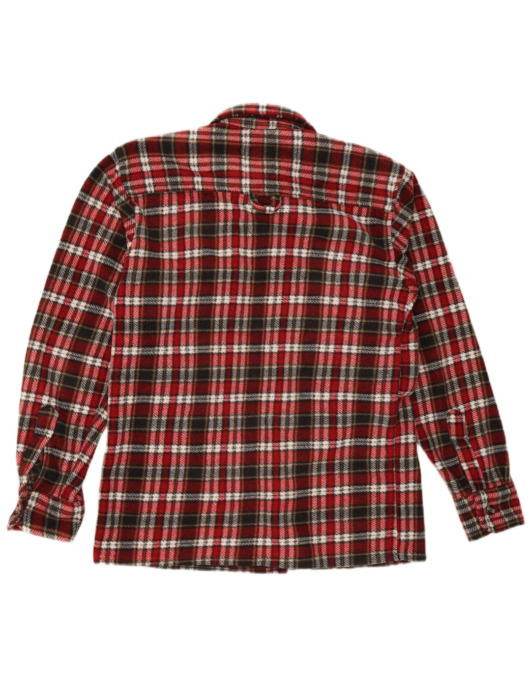 Chemise en flanelle pour hommes Vintage, Polyester à carreaux rouge moyen