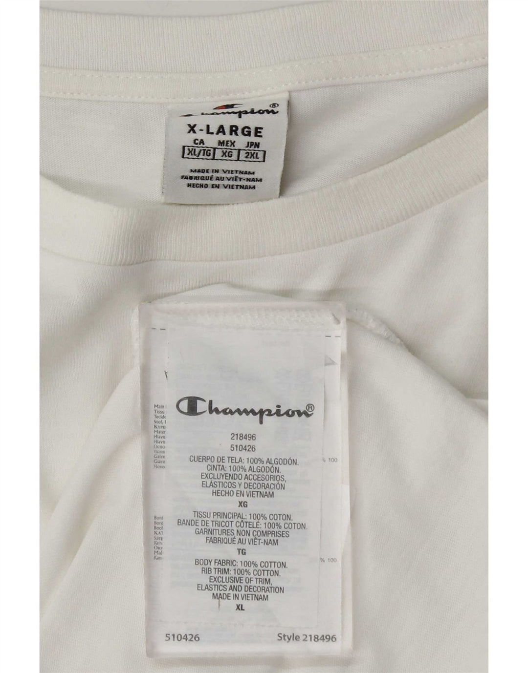 Champion T-Shirt Homme Top XL Coton Blanc