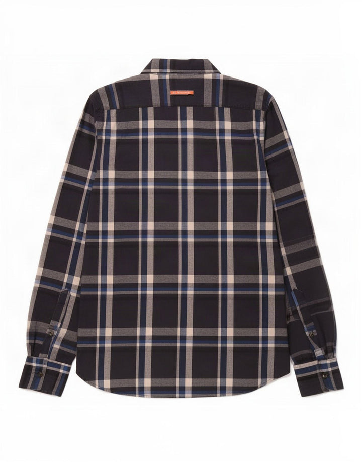 Superdry Chemise Flanelle Homme Bleu Marine Moyen Plaid Coton