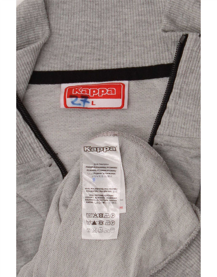 Kappa Veste de survêtement pour homme Taille L Gris Colorblock Polyester