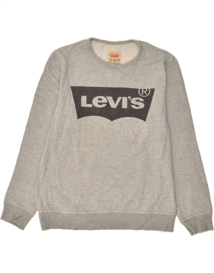 LEVI'S Boys Graphic Sweatshirt Jumper 15-16 Years Grey | Vintage Levi's | Thrift | Second-Hand Levi's | Used Clothing | Messina Hembry 