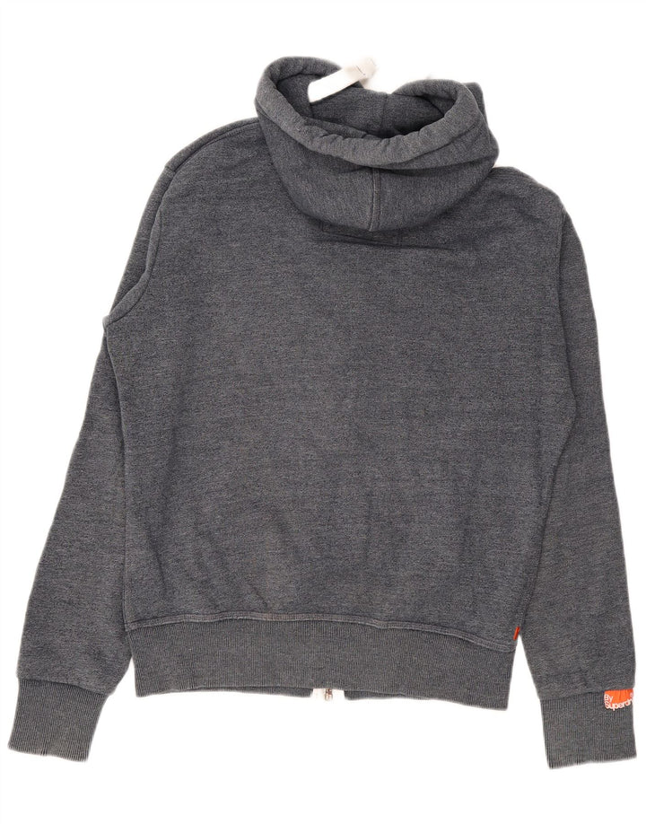 Superdry Sweat à Capuche Zippé Homme Gris Moyen Coton