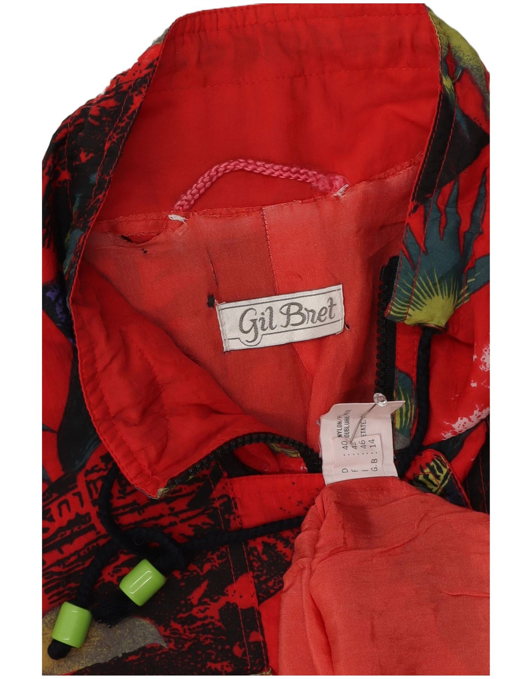 Gil Bret Veste coupe-vent surdimensionnée pour femme UK 14 Grand rouge floral