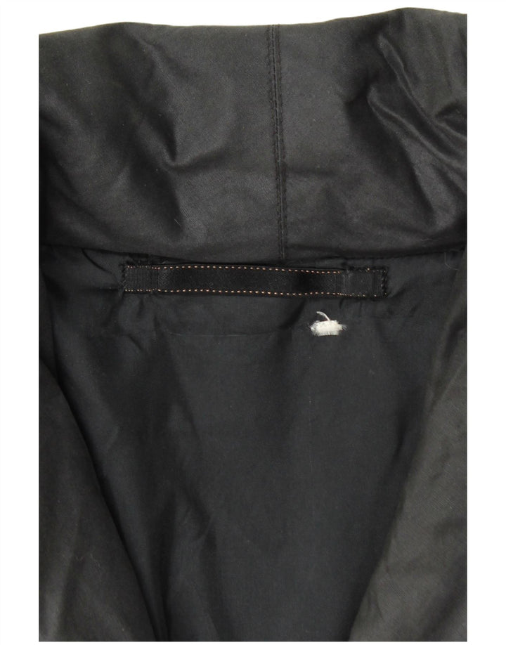 VINTAGE Femmes Loose Fit Coupe-vent Manteau UK 20 2XL Noir Imprimé Animal