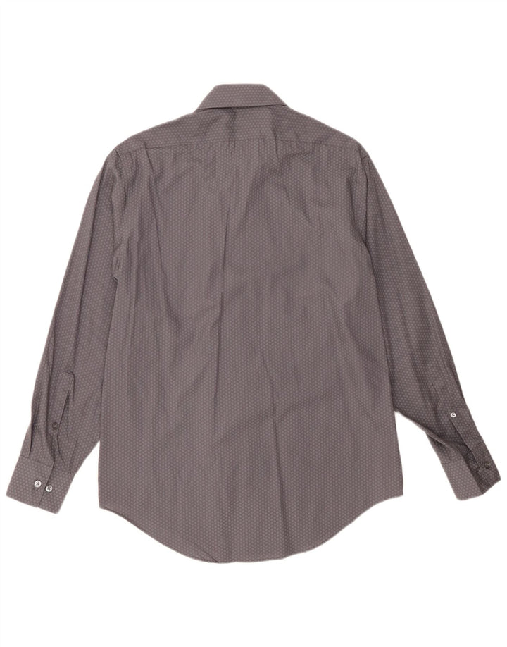 CALVIN KLEIN Chemise Slim Fit Homme Taille 15 1/2 Gris Moyen Géométrique
