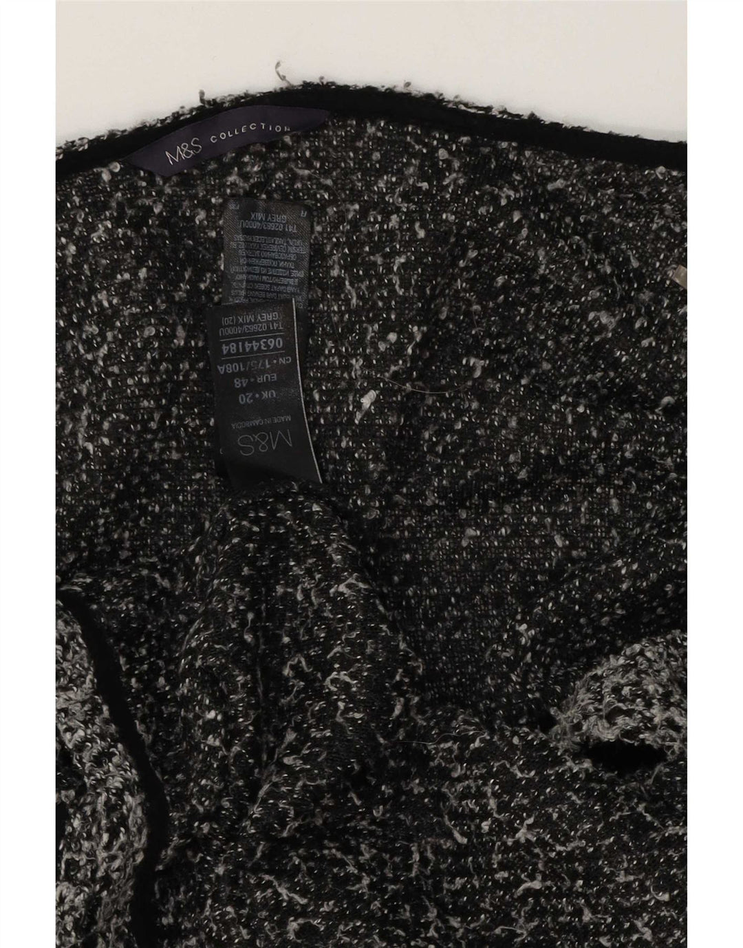 Marks & Spencer Pull Cardigan Femme UK 20 2XL Gris Moucheté Polyester