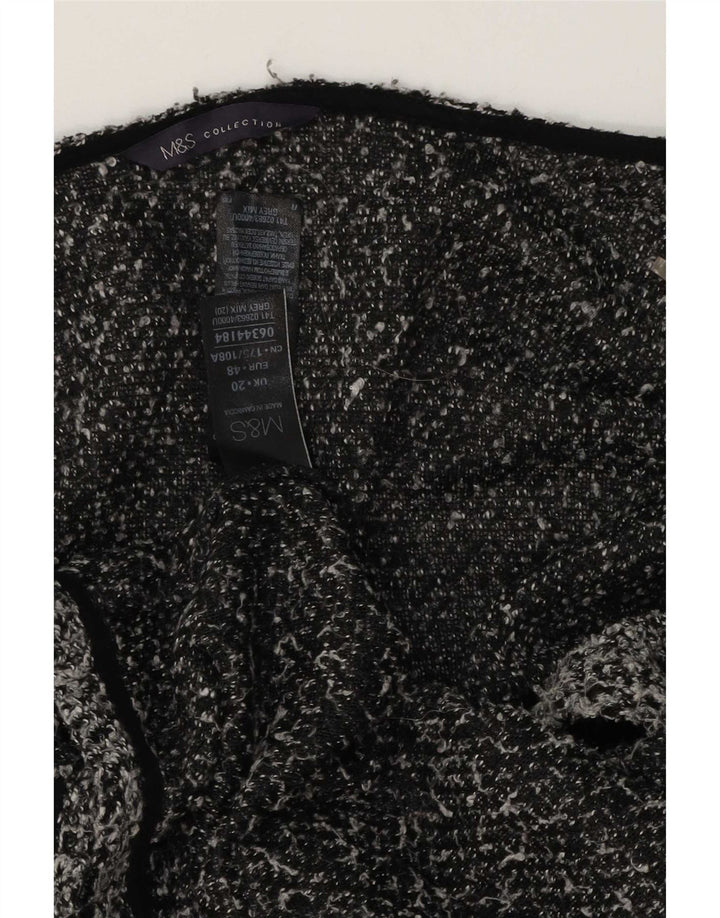 Marks & Spencer Pull Cardigan Femme UK 20 2XL Gris Moucheté Polyester