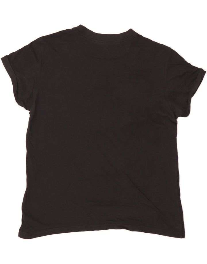LEE Womens Oversized Graphic T-Shirt Top UK 10 Small Black Cotton Vintage Lee and Second-Hand Lee from Messina Hembry 