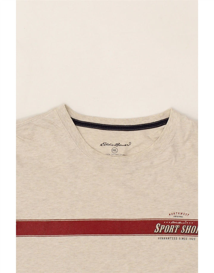 EDDIE BAUER Mens T-Shirt Top 2XL Grey Cotton Vintage Eddie Bauer and Second-Hand Eddie Bauer from Messina Hembry 