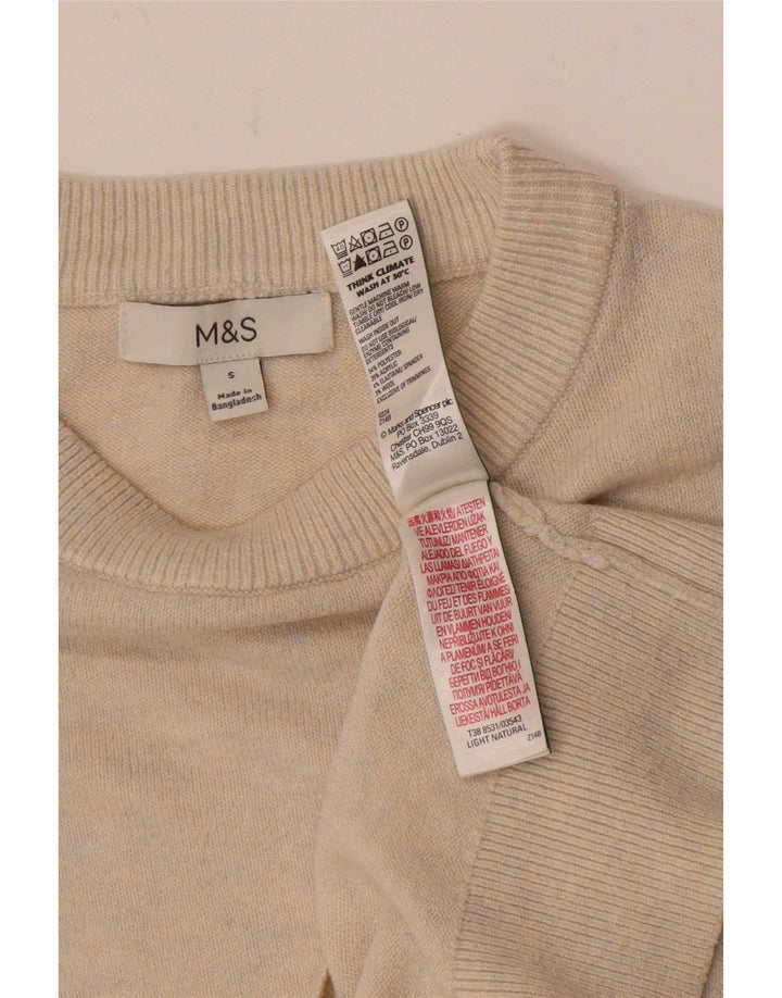 Marks & Spencer Pull col bateau pour femme UK 10 Petit Beige Polyester