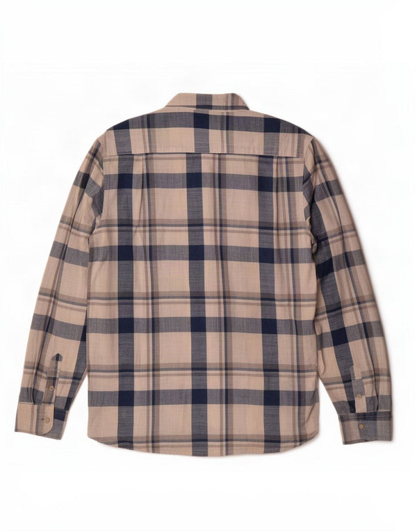 Wrangler Chemise Homme Grand Carreau Beige Coton