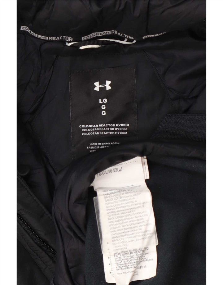 Under Armour Veste matelassée à capuche pour homme UK 40 Large Bleu Marine Polyester