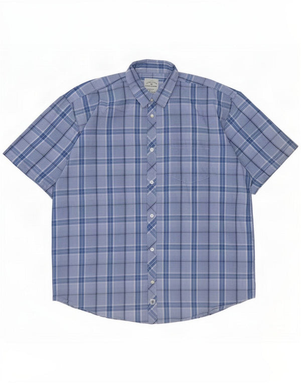 Tom Tailor Chemise à manches courtes pour hommes 2XL Coton à carreaux bleu