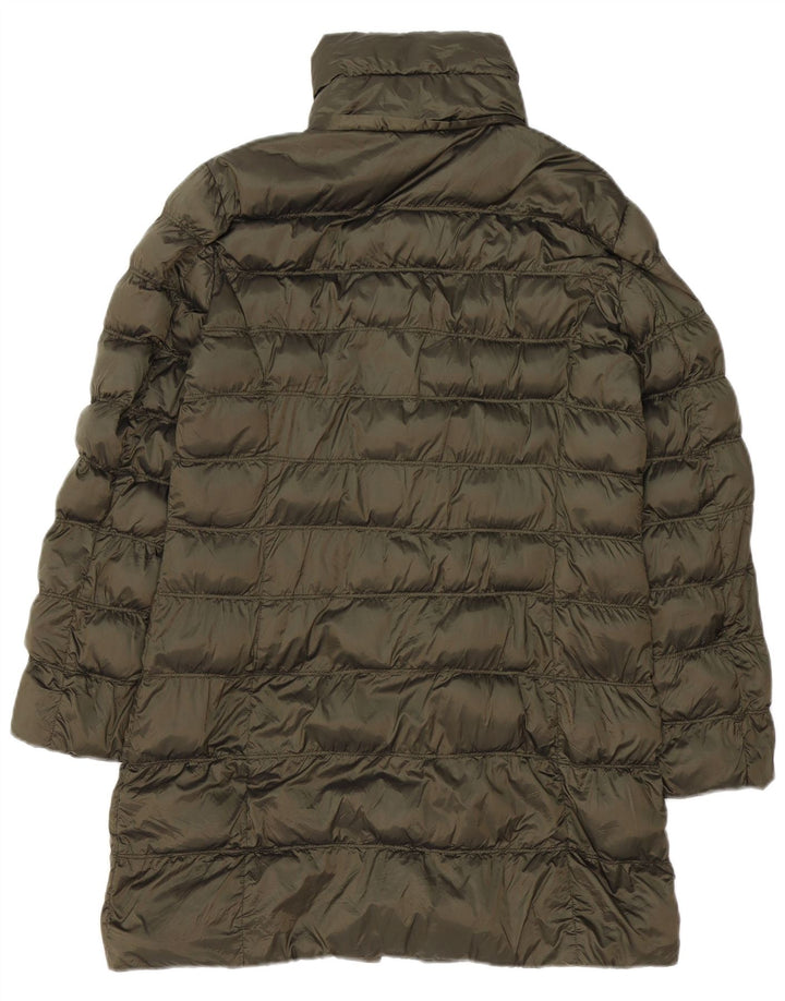 Massimo Dutti Manteau rembourré pour femme UK 18 XL Kaki Polyester