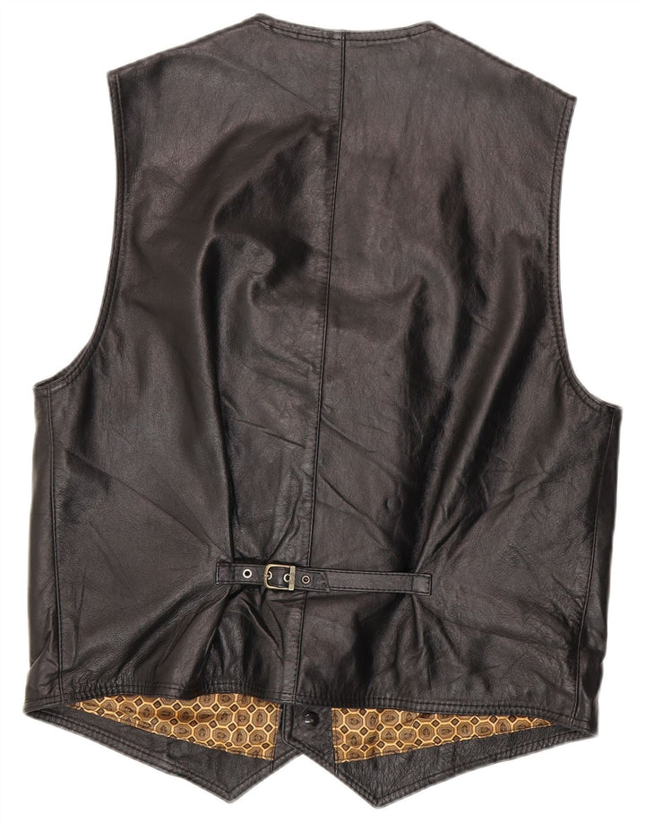 gilet en cuir homme vintage cuir noir moyen