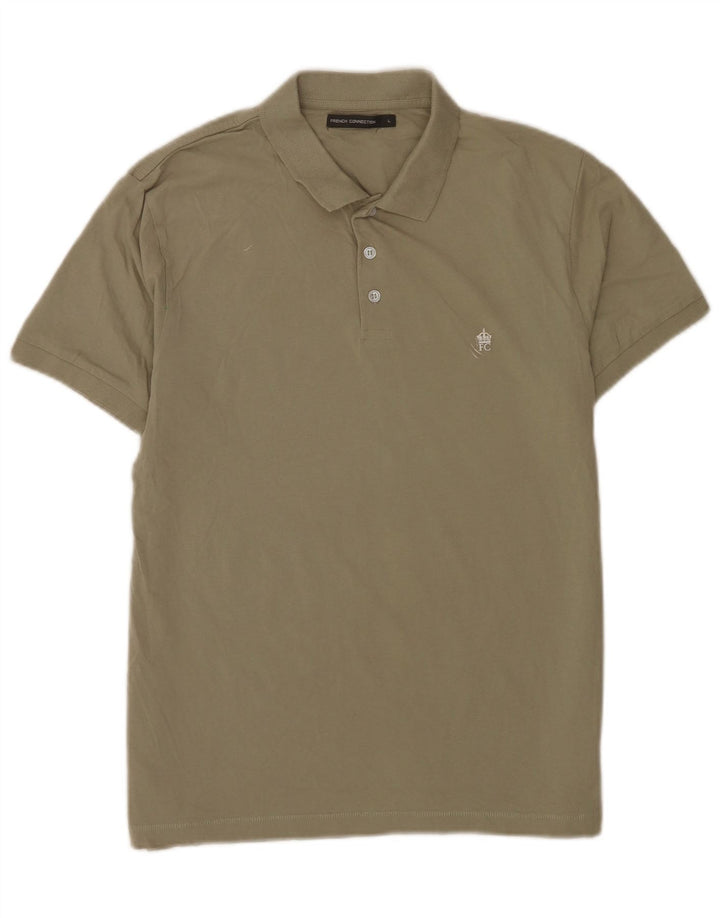 French Connection Polo Homme Large Kaki Coton