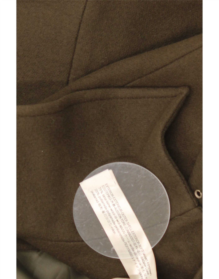 Massimo Dutti Manteau Femme UK 16 Grande Laine Kaki