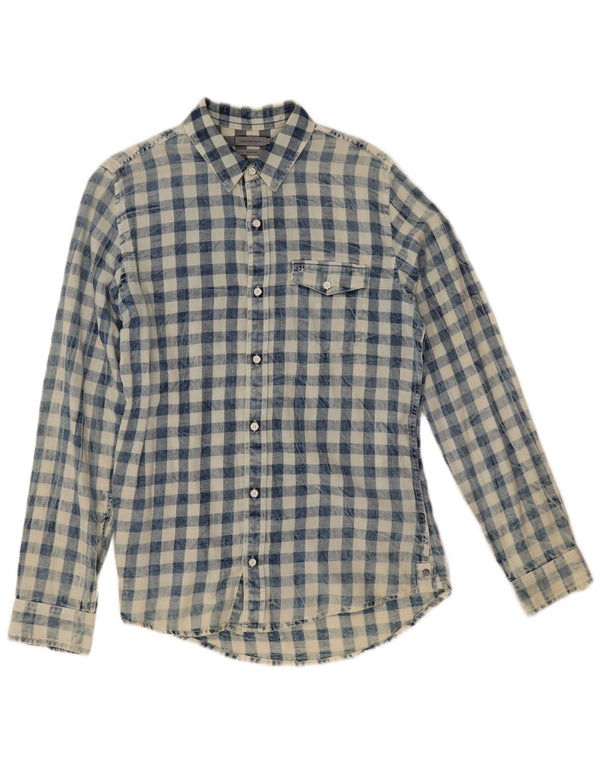 Calvin Klein Jeans Chemise slim en flanelle pour homme en coton vichy bleu petit