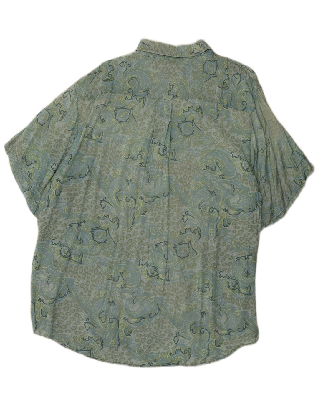 vintage Chemise à manches courtes pour hommes XL Bleu Paisley
