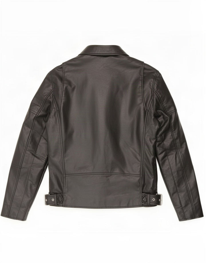 Zara Veste de motard en similicuir pour homme UK 38 Noir moyen