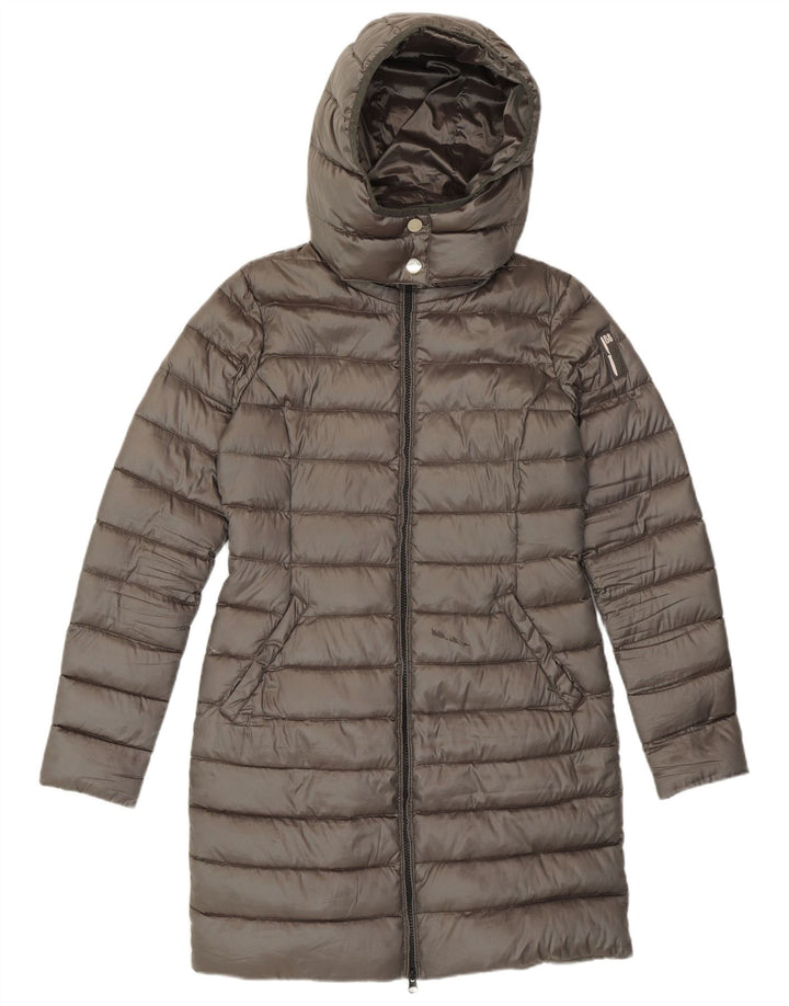 Bomboogie Manteau rembourré à capuche pour femme Taille 1 Petit Gris Polyester
