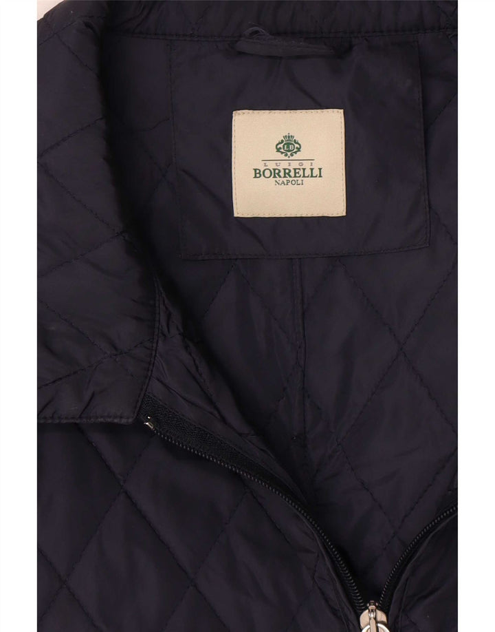 Luigi Borrelli Veste matelassée Napoli pour homme UK 38 Bleu marine moyen