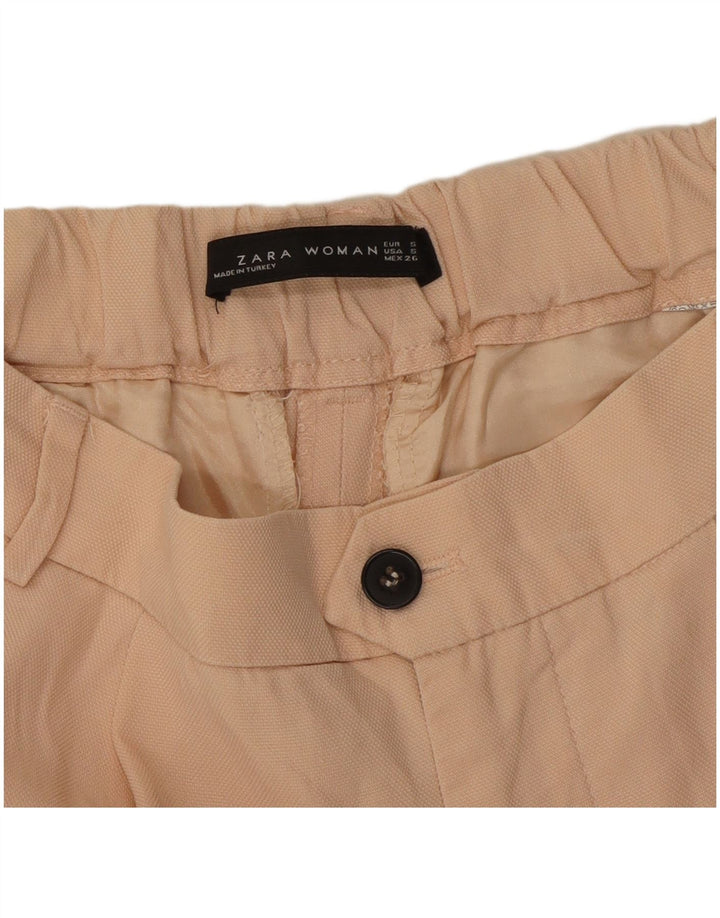 Zara Femme Pantalon Capri Pegged Petit W26 L22 Beige