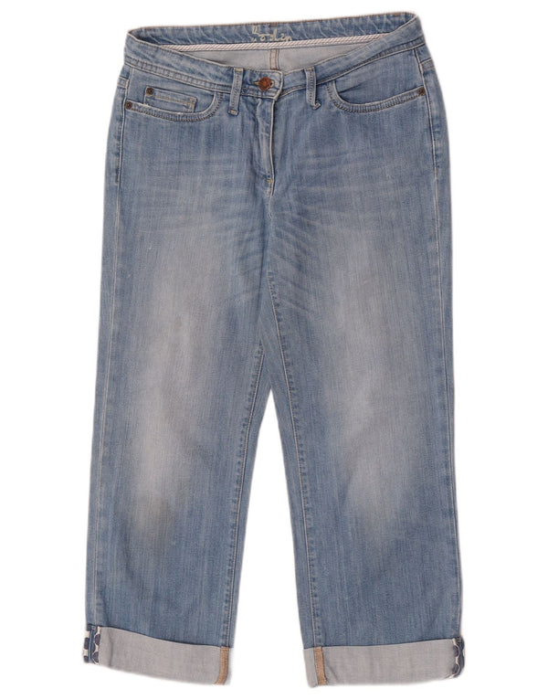 Boden Femme Jean Capri Droit UK 10 Small W30 L23 Bleu Coton