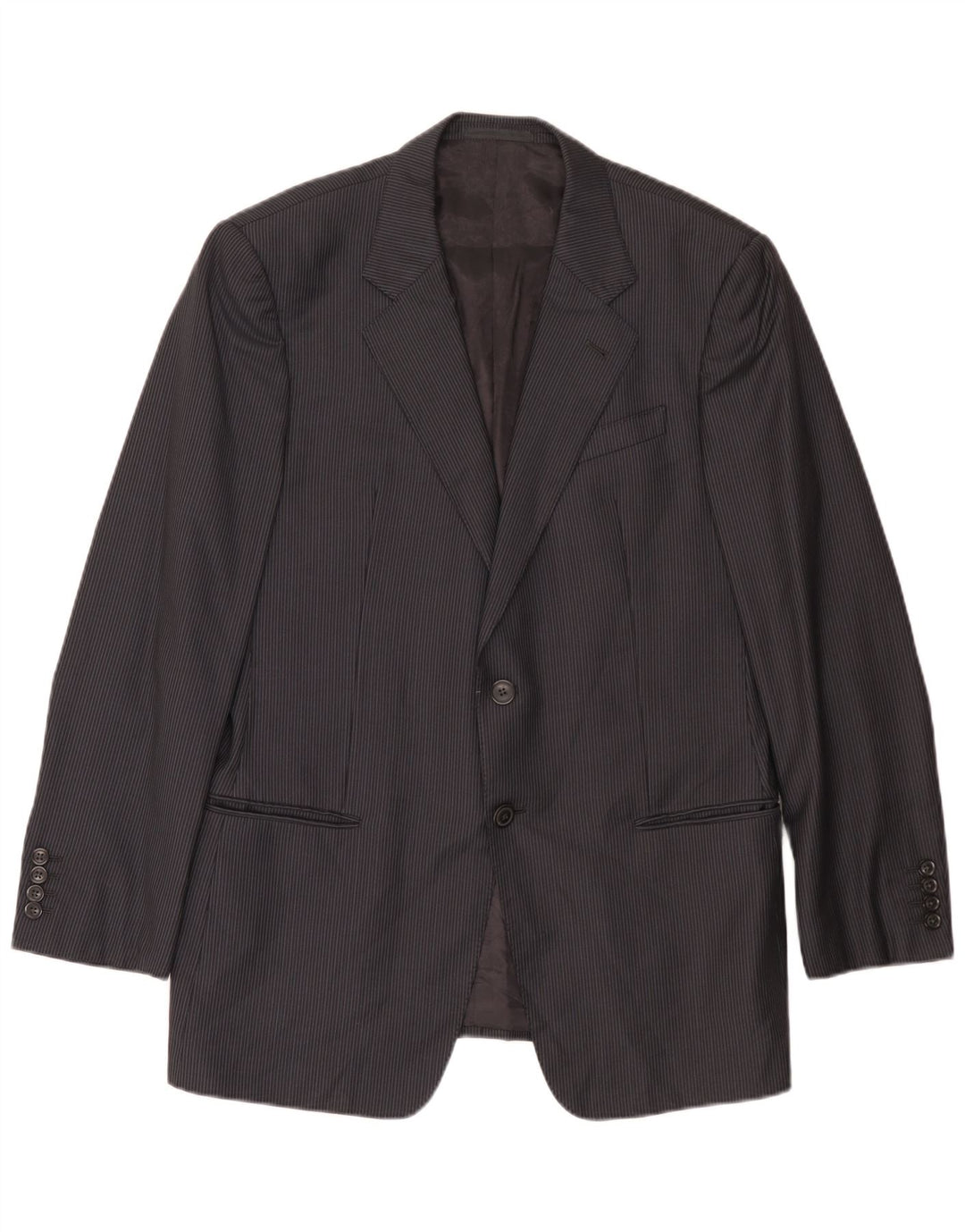 Armani Collezioni Veste Blazer 2 Boutons Homme IT 52 Grande Laine Rayée Grise