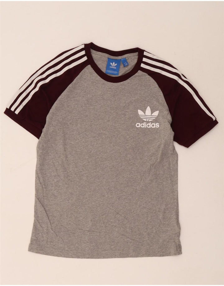 Adidas T-Shirt Homme Gris Moyen Colourblock Coton