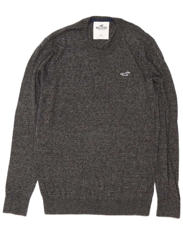 Hollister Pull Ras du Cou Homme Gris Moyen Moucheté Coton