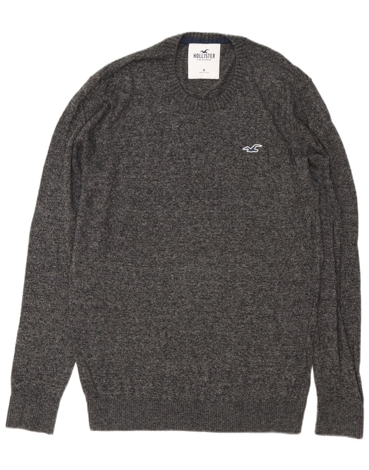 Hollister Pull Ras du Cou Homme Gris Moyen Moucheté Coton