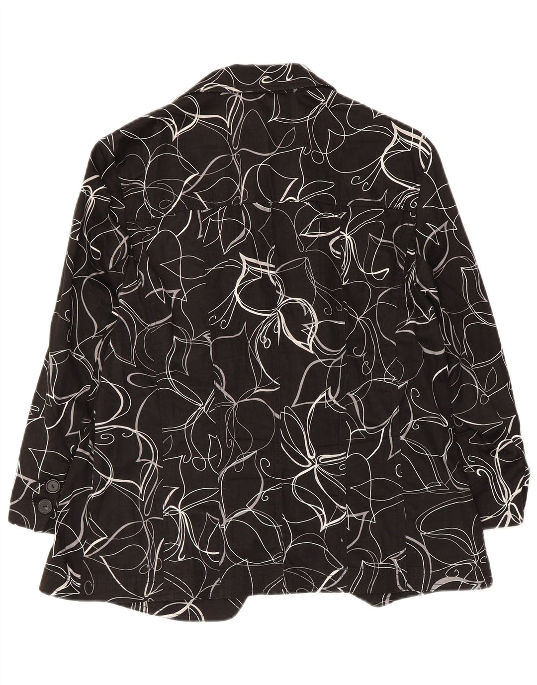 Perte by Krizia Veste blazer à 3 boutons pour femme UK 12 Medium Noir Floral
