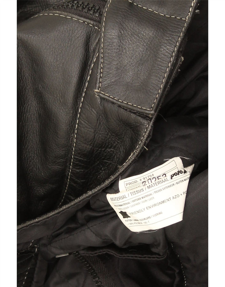 POLO Veste Racer en cuir pour femme UK 14 Cuir noir moyen