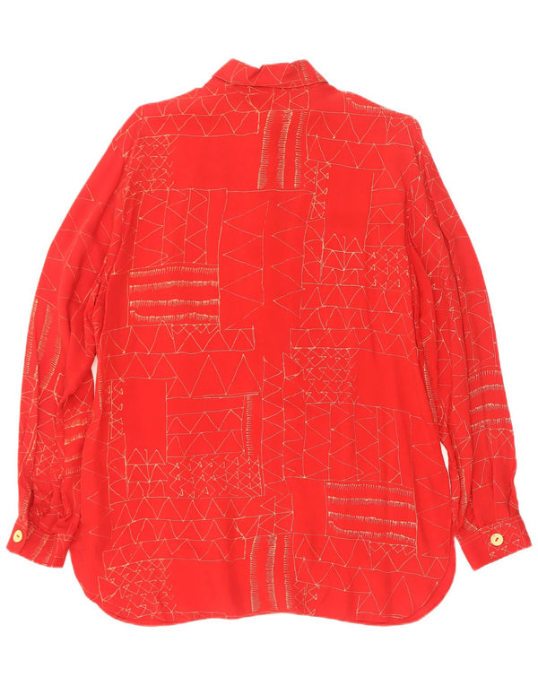 Divina Chemisier Femme EU 38 Rouge Moyen Géométrique Cupro