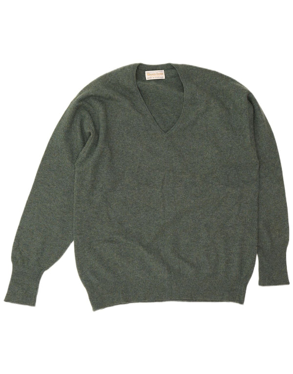 William Lockie Pull col V pour homme UK 42 Large Vert Moucheté