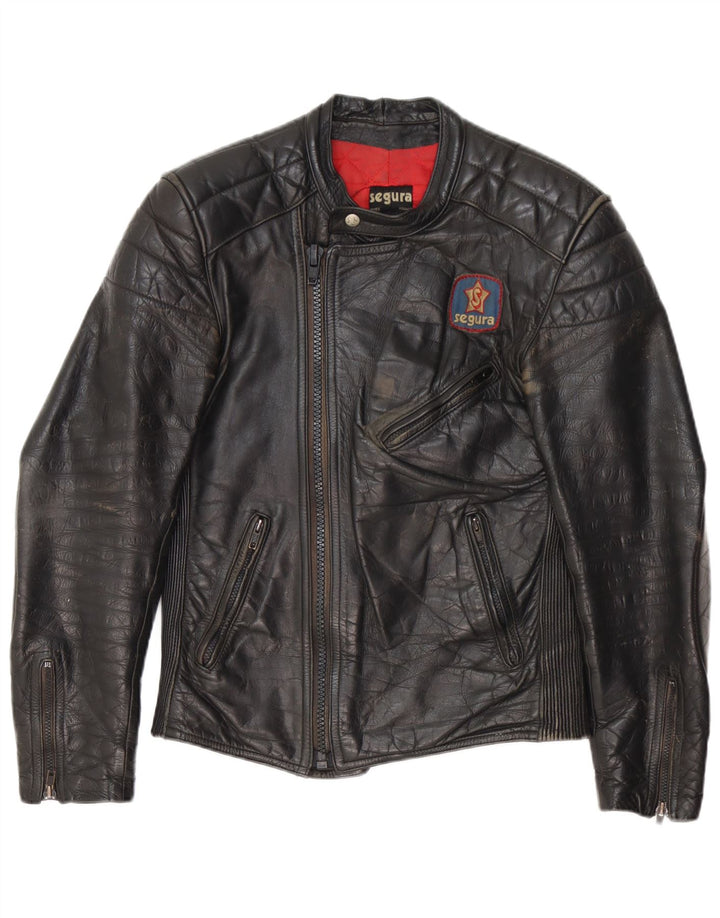 Segura Veste de motard en cuir pour homme IT 44 XS Cuir noir