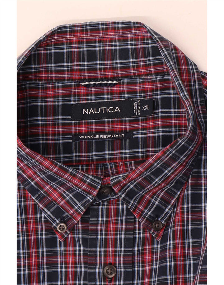 Nautica Chemise Homme 2XL Bleu Marine à Carreaux Coton